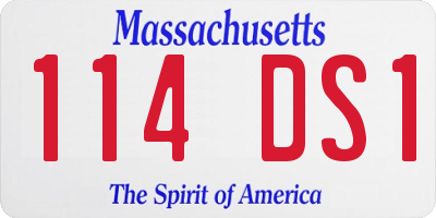 MA license plate 114DS1