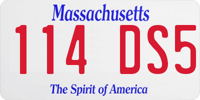 MA license plate 114DS5