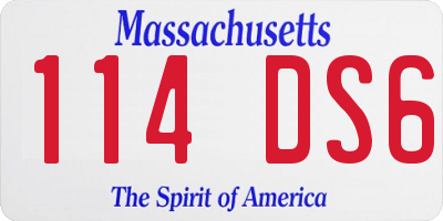 MA license plate 114DS6
