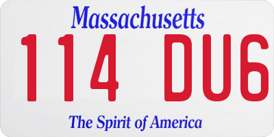 MA license plate 114DU6
