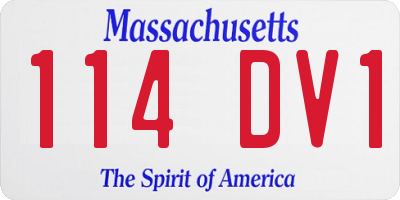 MA license plate 114DV1