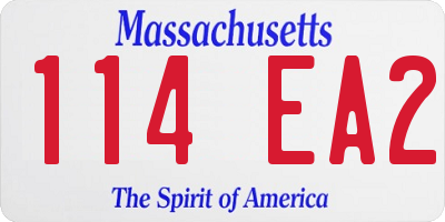 MA license plate 114EA2