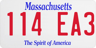 MA license plate 114EA3