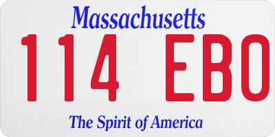 MA license plate 114EB0