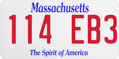 MA license plate 114EB3