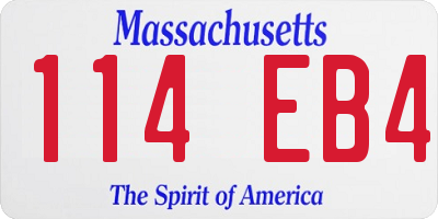 MA license plate 114EB4