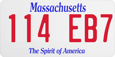 MA license plate 114EB7