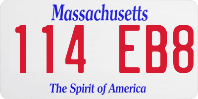 MA license plate 114EB8