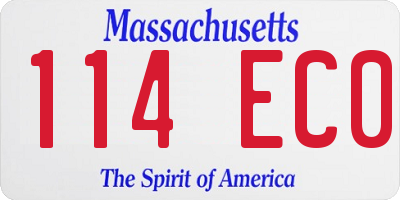 MA license plate 114EC0