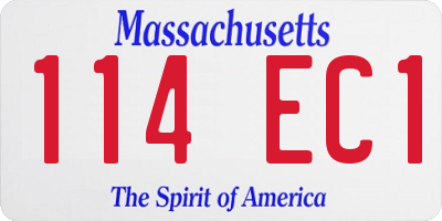 MA license plate 114EC1