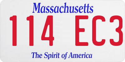 MA license plate 114EC3