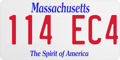 MA license plate 114EC4