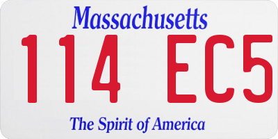 MA license plate 114EC5