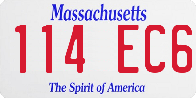 MA license plate 114EC6