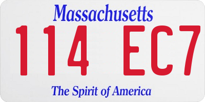 MA license plate 114EC7