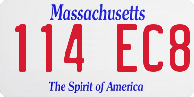 MA license plate 114EC8