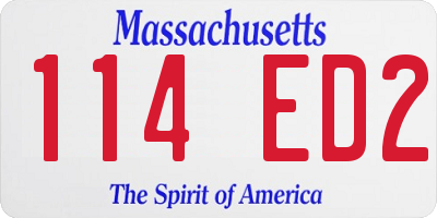 MA license plate 114ED2