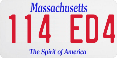 MA license plate 114ED4