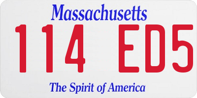 MA license plate 114ED5