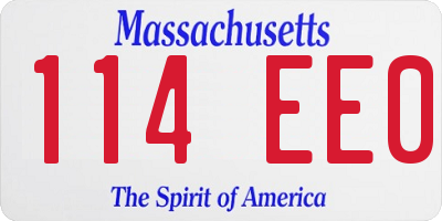 MA license plate 114EE0