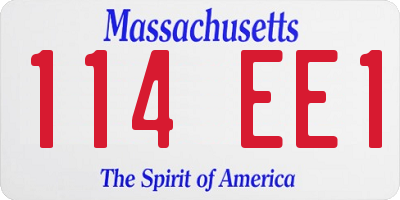 MA license plate 114EE1