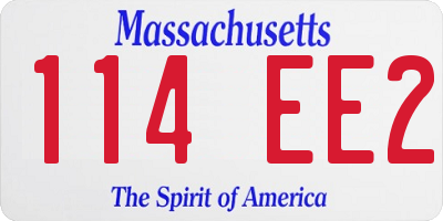 MA license plate 114EE2