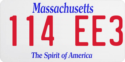 MA license plate 114EE3