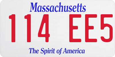 MA license plate 114EE5
