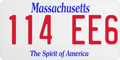 MA license plate 114EE6