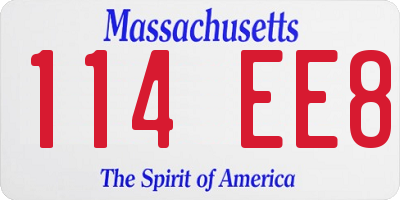 MA license plate 114EE8