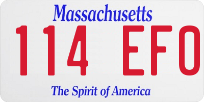 MA license plate 114EF0