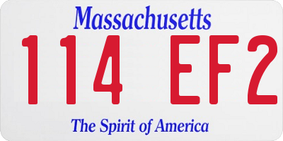 MA license plate 114EF2