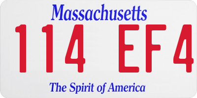 MA license plate 114EF4