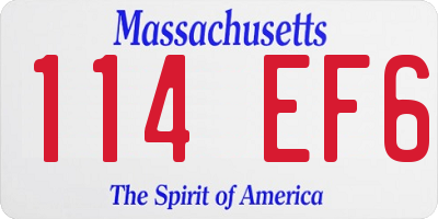 MA license plate 114EF6