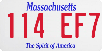 MA license plate 114EF7