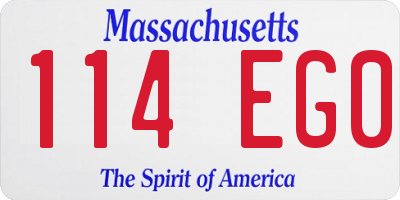 MA license plate 114EG0