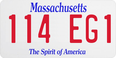 MA license plate 114EG1