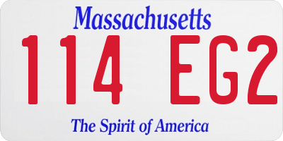 MA license plate 114EG2