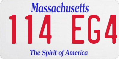 MA license plate 114EG4