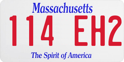 MA license plate 114EH2