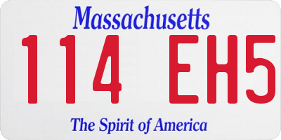 MA license plate 114EH5