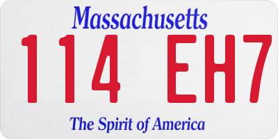 MA license plate 114EH7