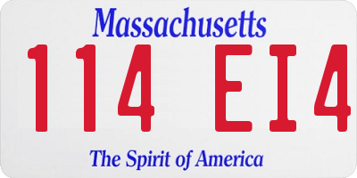 MA license plate 114EI4