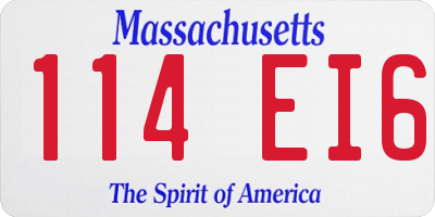 MA license plate 114EI6