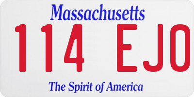 MA license plate 114EJ0