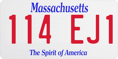 MA license plate 114EJ1