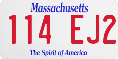 MA license plate 114EJ2