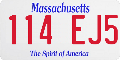 MA license plate 114EJ5