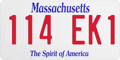 MA license plate 114EK1
