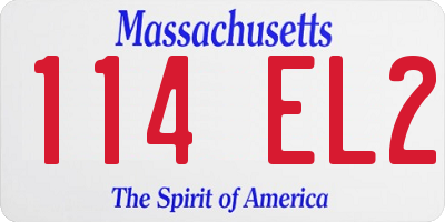 MA license plate 114EL2